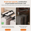 Axyaa Telescopic Pants Rack: Damping Clothes Hanging, Wardrobe Slide Rails, Aluminum Alloy.