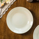 Axyaa Ceramic Deep Plate Set - Cream Color Round Dinnerware for Western Steak