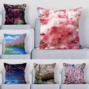 Axyaa Sakura Mount Fuji Cushion Cover for Home and Office Décor