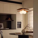 Axyaa Glass LED Chandelier: French Retro Pendant Lighting for Living Room, Dining, Bedroom