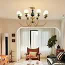 Golden Axyaa 6-Head Indoor Chandelier Pendant Light for Bedroom, Living Room, Restaurant