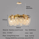 Axyaa Gold Crystal LED Chandeliers for Luxury Living Spaces
