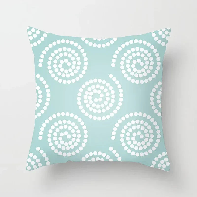 Modern Geometry Print Pillow Case for Home Decor by Axyaa - Mint Green Pillow Cover