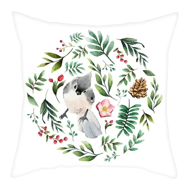 Axyaa Cartoon Animals Garland Pattern Pillow Cover for Home Sofa Decor 45X45cm
