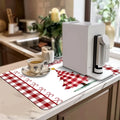 Axyaa Christmas Candy Plaid Silhouette Kitchen Drying Mat