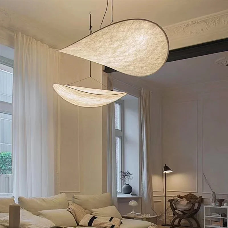 Nordic Vertigo Silk Pendant Lights by Axyaa: Modern LED Chandelier for Home Decor