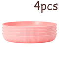 Axyaa 4pcs Reusable Plate Set for Travel, School, Picnic, Camping, Party