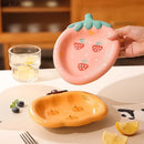 Axyaa Strawberry Ceramic Plate Set: Creative Tableware for Breakfast, Snacks, and Salad