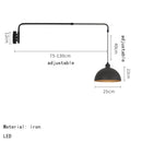 Axyaa Black Metal Wall Lamp: Bedroom Reading Light with Adjustable Long Arm