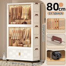 Axyaa 6 Tier Storage Wardrobe with Wheels - Large Capacity for Living Room/Bedroom