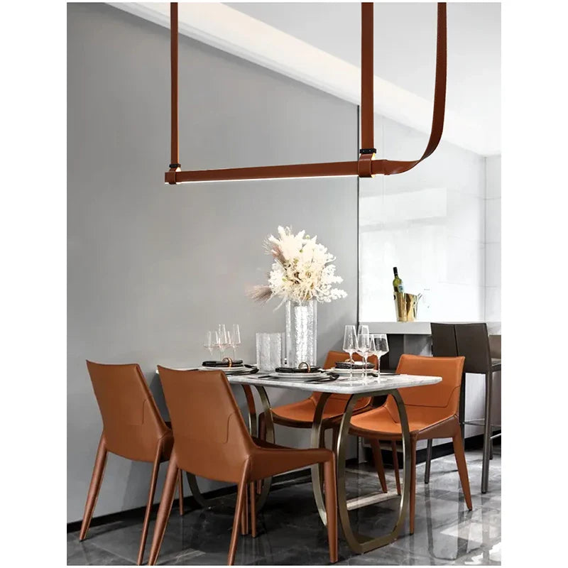 Axyaa Leather Belt Island Counter Pendant Lamp