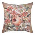 Axyaa Abstract Flower Girl Pillow Cover 45x45cm for Home Sofa Decoration