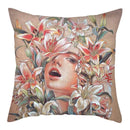 Axyaa Abstract Flower Girl Pillow Cover 45x45cm for Home Sofa Decoration
