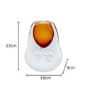 Amber Glass Vase Hydroponics with Artificial Flowers for Desk Decor by Axyaa