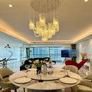 Axyaa Glass Ribbon Chandeliers: Luxury Pendant Lights for Villa Living Room & Bedroom