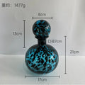 Axyaa Leopard Print Glass Vase with Lid, Flower Arrangement Home Decor