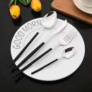 Axyaa 24-Piece Stainless Steel Dinnerware Set White Silver Flatware Tableware Kit