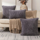 Grey Velvet Snowflake Decor Pillowcase for Sofa Couch Living Room by Axyaa