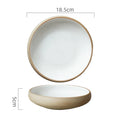 Axyaa 7" Retro Ceramic Ramen Soup Salad Dessert Bowl Plate Set