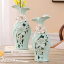 Axyaa Ceramic Gilded Vase Decorations for Modern Living Room and Dining Table