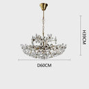 Axyaa Crystal Flower Chandelier: Luxury LED Ceiling Light for Living & Bedroom