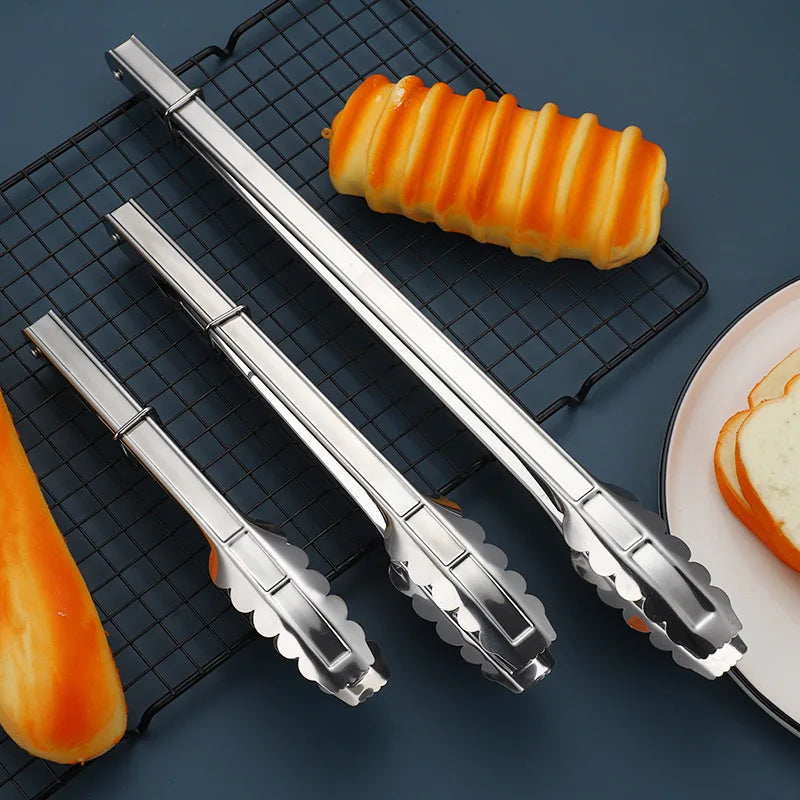Axyaa Stainless Steel Food Clips, Multipurpose Kitchen Tongs