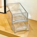 Axyaa Acrylic Makeup Storage Organizer with Transparent Drawers and Dustproof Cover