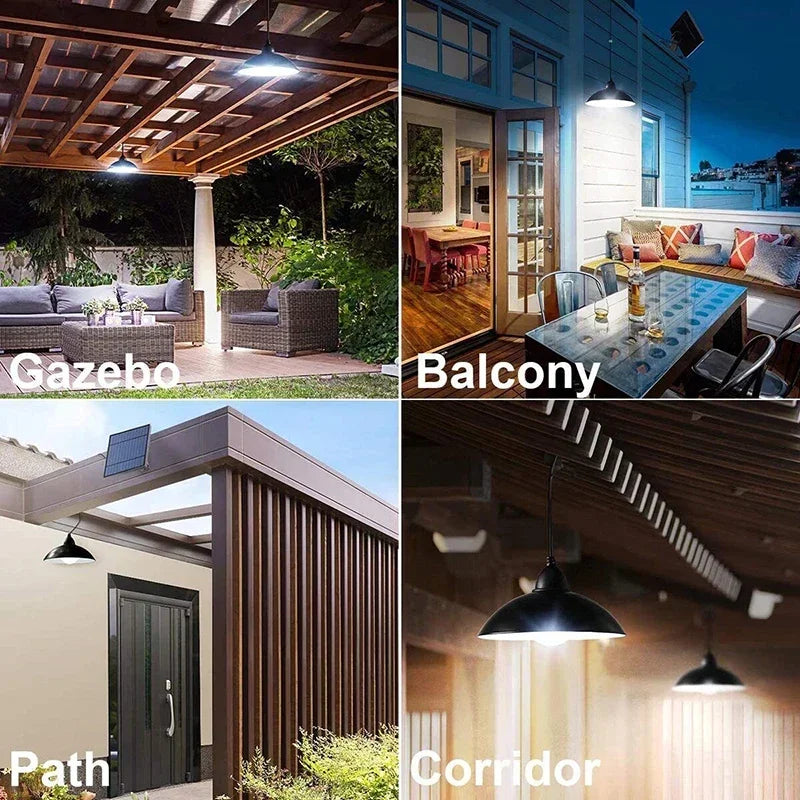 Axyaa Solar Pendant Light: Remote LED Chandelier for Outdoor & Indoor Garden