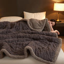 Axyaa Geometric Pattern Fleece Winter Blanket, Queen Size Plush Bedspread