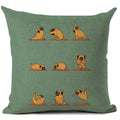 Square Linen Pug French Bulldog Pillow Cover by Axyaa