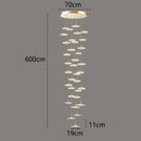 Axyaa Crystal Chandelier Stair Pendant Lamp Living Room Light Fixture