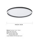 Axyaa LED Circle Ceiling Light: Modern Black Gold Chandelier for Living Room, Bedroom, Kitchen