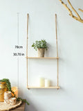 Axyaa Wooden Swing Wall Plant Pot Display Stand Shelf Home Decor