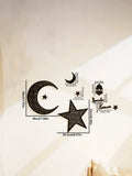 Wooden Ramadan Eid Hanging Ornaments Set, Axyaa Ramadan Decor with Lantern, Moon, Stars
