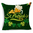 Axyaa Green Clover Pattern Pillowcase for St. Patrick's Day - 40/45/50cm