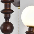 Axyaa Retro Wood Wall Lamp French Middle-Aged Vintage Living Room Bedroom Headlight