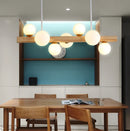 Axyaa Modern Wood Pendant Chandelier LED Ceiling Light Fixture