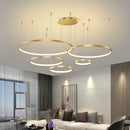 Axyaa Black Rings Pendant Light Chandelier Dimmable Remote Lamp Modern Minimalist Style