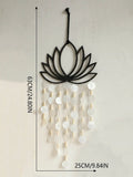 Axyaa Lotus Moon Hand-woven Wall Hanging with Acrylic Sequins