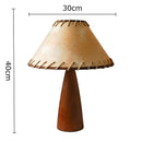 Axyaa Solid Wood Linen Desk Lamp LED Light for Modern Home Decor