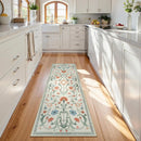 Nordic Flower Print Runner Rug by Axyaa: Advanced Light Luxury Corridor Mat