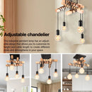 Axyaa Wood LED Chandelier Ceiling Lamp - Modern Living Room Dining Room Pendant Light