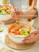 Axyaa Ceramic Soup Bowl. Large Tableware for Noodles & Soup. Stylish Instant Noodle Bowl.