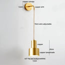 Axyaa Modern Wood Copper LED Wall Sconce for Living Room & Bathroom