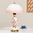 Axyaa Peach Blossoms LED Table Lamp with Frosted Glass Shade