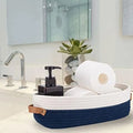 Axyaa Cotton Rope Storage Basket with Handle - Large Capacity Desktop Organizer