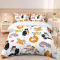 Axyaa Cartoon Cat Bedding Set King Size 3-Piece Comforter Cover