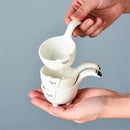 Axyaa Cat-Shaped Coffee Cup Set: Small Milk Cup, Ceramic Saccharin Bowl, 20ml Ingredient Plate
