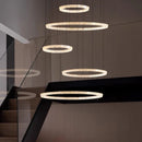 Axyaa Modern Ring Stairs LED Pendant Light Chandeliers for Living Room and Dining Room