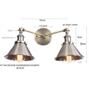 Axyaa Industrial Vintage LED Wall Light - 2 Heads Gold Loft Iron Lamparas De Pared